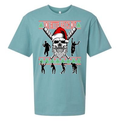 You Better Watch Out Zombie Santa Ugly Christmas Sueded Cloud Jersey T-Shirt