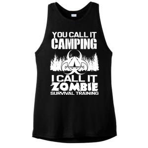 You Call It Camping I Call it Zombie Survival Training Ladies PosiCharge Tri-Blend Wicking Tank