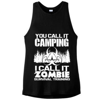 You Call It Camping I Call it Zombie Survival Training Ladies PosiCharge Tri-Blend Wicking Tank