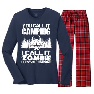 You Call It Camping I Call it Zombie Survival Training Women's Long Sleeve Flannel Pajama Set 