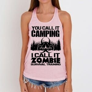 You Call It Camping I Call it Zombie Survival Training Women's Knotted Racerback Tank