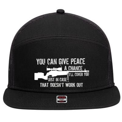 You Can Give Peace A Chance 7 Panel Mesh Trucker Snapback Hat