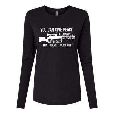 You Can Give Peace A Chance Womens Cotton Relaxed Long Sleeve T-Shirt