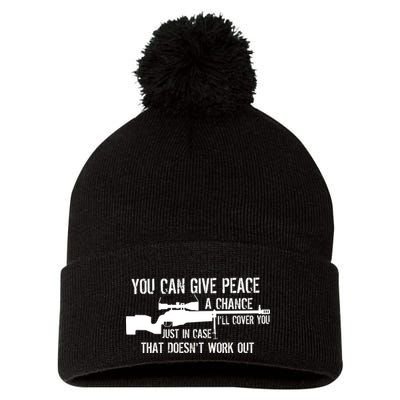 You Can Give Peace A Chance Pom Pom 12in Knit Beanie