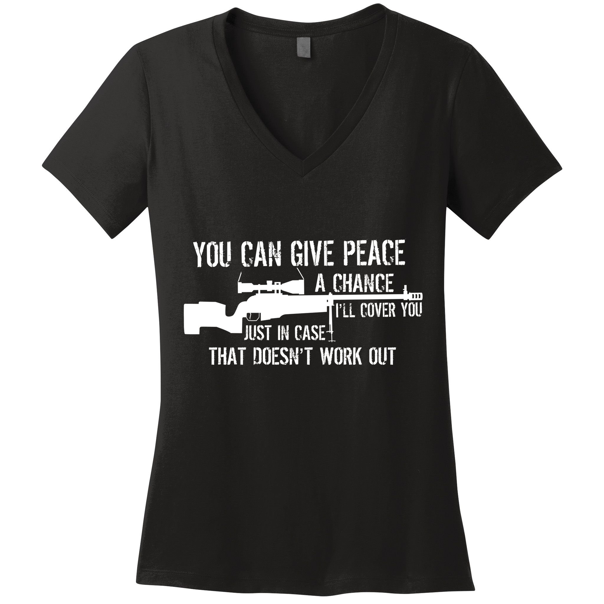 You Can Give Peace A Chance Women's V-Neck T-Shirt