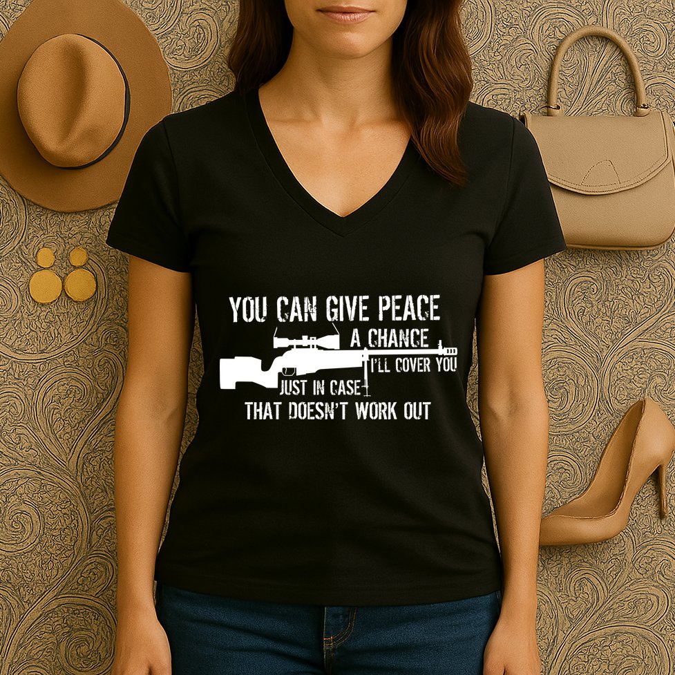 You Can Give Peace A Chance Women's V-Neck T-Shirt