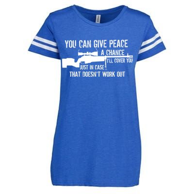 You Can Give Peace A Chance Enza Ladies Jersey Football T-Shirt