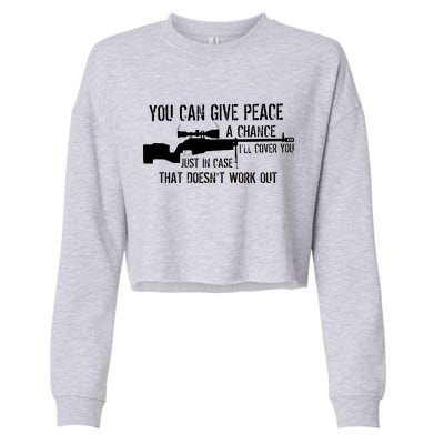 You Can Give Peace A Chance Cropped Pullover Crew