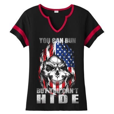 You Can Run But You Can't Hide Ladies Halftime Notch Neck Tee