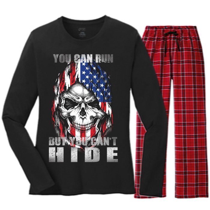 You Can Run But You Can't Hide Women's Long Sleeve Flannel Pajama Set 