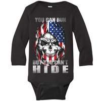 You Can Run But You Can't Hide Baby Long Sleeve Bodysuit