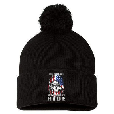 You Can Run But You Can't Hide Pom Pom 12in Knit Beanie