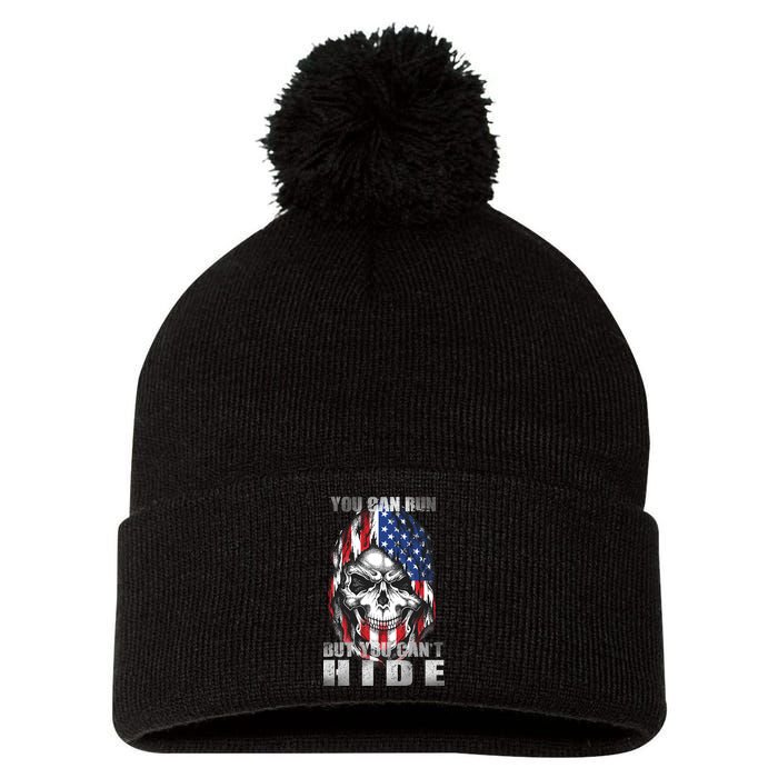 You Can Run But You Can't Hide Pom Pom 12in Knit Beanie