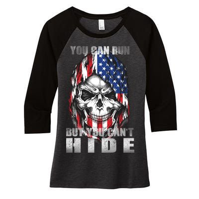 You Can Run But You Can't Hide Women's Tri-Blend 3/4-Sleeve Raglan Shirt