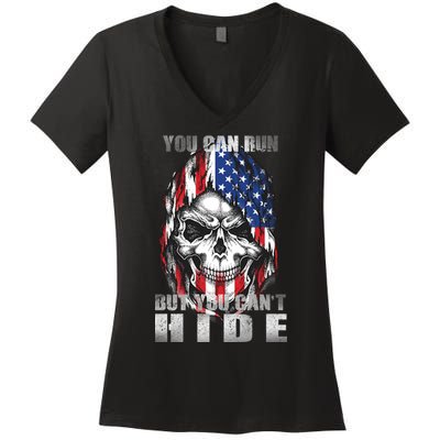 You Can Run But You Can't Hide Women's V-Neck T-Shirt