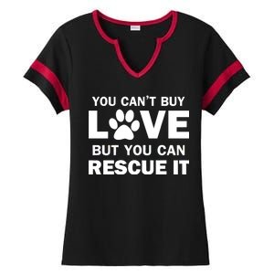 You Can't Buy Love But You Can Rescue It Ladies Halftime Notch Neck Tee