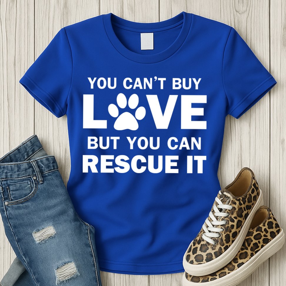 You Can't Buy Love But You Can Rescue It Womens T-Shirt