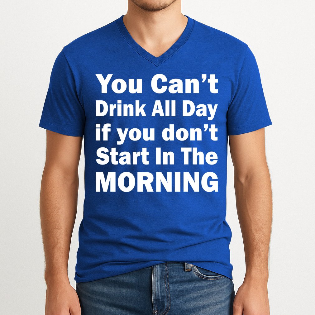 You Can't Drink All Day If You Don't Start In The Morning V-Neck T-Shirt