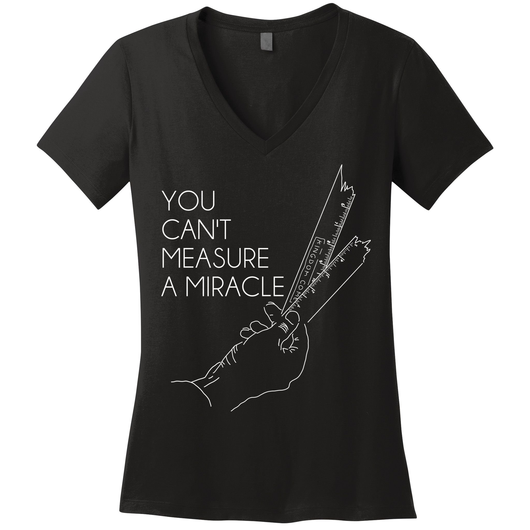 You Can't Measure A Miracle Funny Meme Women's V-Neck T-Shirt