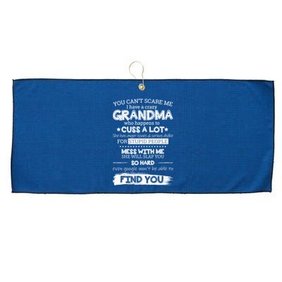 You Can't Scare Me I Have a Crazy Grandma Large Microfiber Waffle Golf Towel