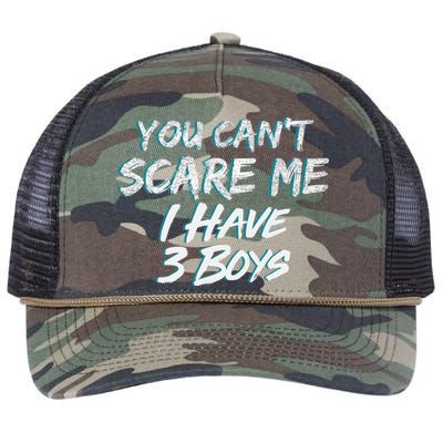 You Can't Scare Me I Have Three Boys Retro Rope Trucker Hat Cap