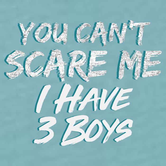 You Can't Scare Me I Have Three Boys Sueded Cloud Jersey T-Shirt