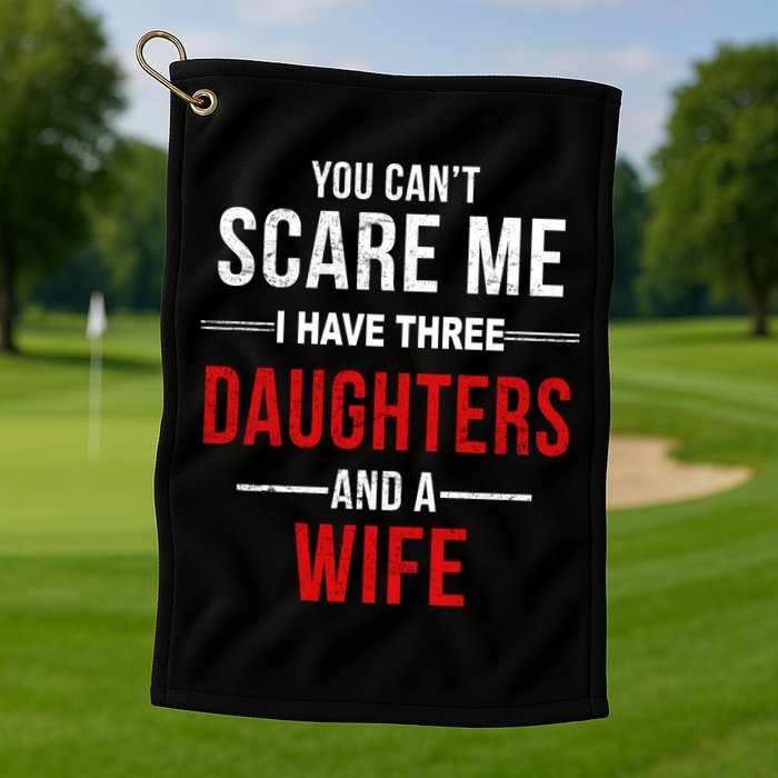 You Can't Scare Me I Have Three Daughters And A Wife Golf Towel