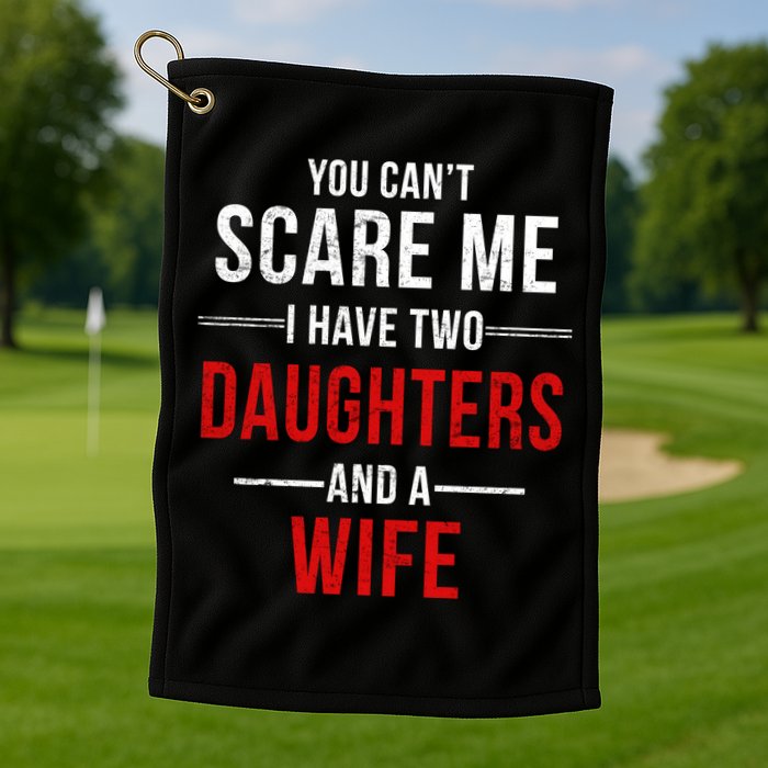 You Can't Scare Me I Have Two Daughters And A Wife Golf Towel