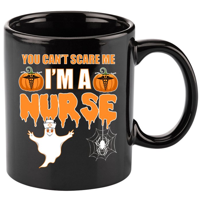 You Can't Scare Me I'm A Nurse Halloween 11oz C Handle Ceramic Mug
