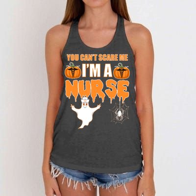 You Can't Scare Me I'm A Nurse Halloween Women's Knotted Racerback Tank