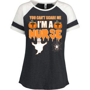 You Can't Scare Me I'm A Nurse Halloween Enza Ladies Jersey Colorblock Tee