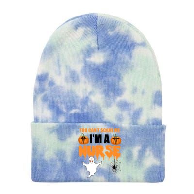 You Can't Scare Me I'm A Nurse Halloween Tie Dye 12in Knit Beanie