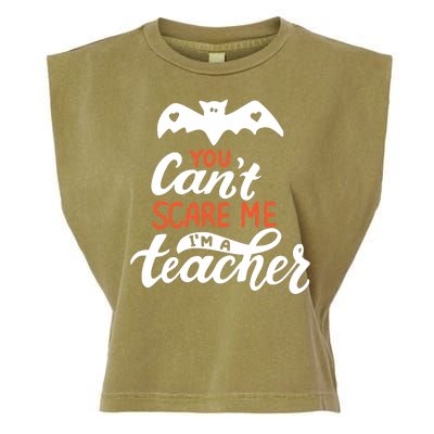 You Can't Scare Me I'm A Teacher Bat Garment-Dyed Women's Muscle Tee