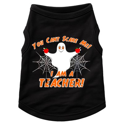 You Can't Scare Me I'm a Teacher Halloween Ghost Spiders Doggie Tank