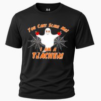 You Can't Scare Me I'm a Teacher Halloween Ghost Spiders Cooling Performance Crew T-Shirt
