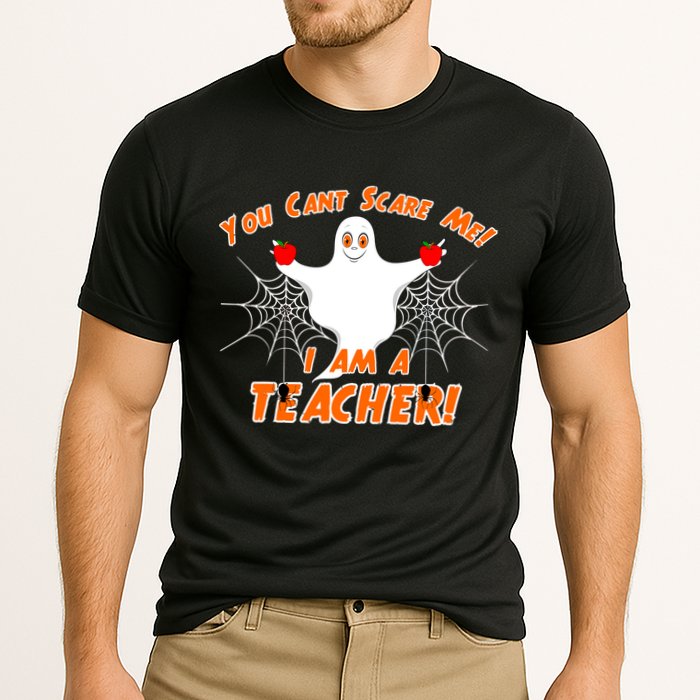 You Can't Scare Me I'm a Teacher Halloween Ghost Spiders Cooling Performance Crew T-Shirt