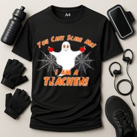 You Can't Scare Me I'm a Teacher Halloween Ghost Spiders Cooling Performance Crew T-Shirt