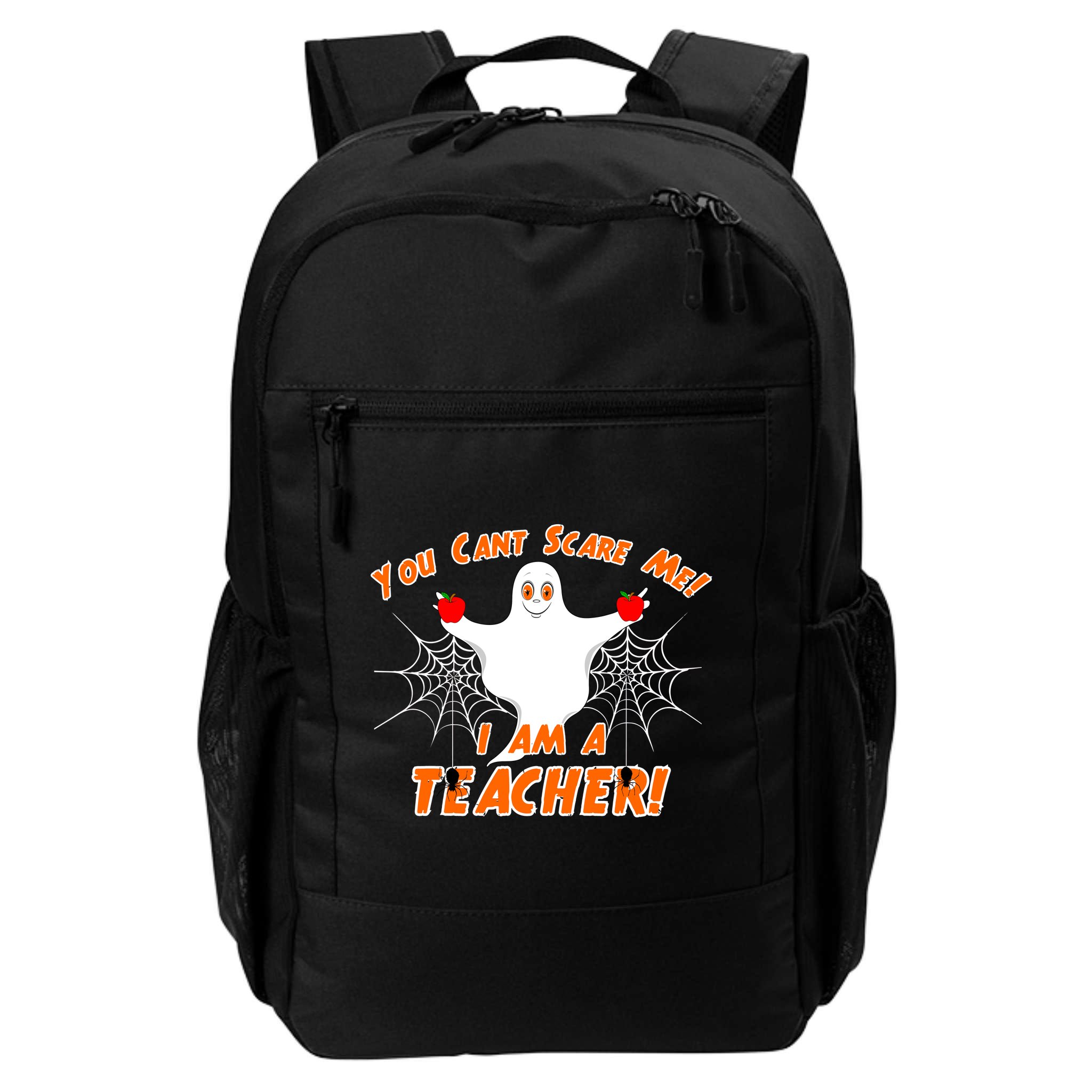 You Can't Scare Me I'm a Teacher Halloween Ghost Spiders Backpack