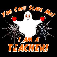 You Can't Scare Me I'm a Teacher Halloween Ghost Spiders Hooded Wearable Blanket