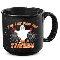 You Can't Scare Me I'm a Teacher Halloween Ghost Spiders 15oz Campfire Ceramic Mug