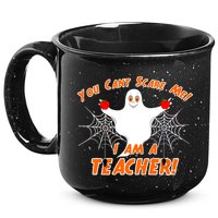 You Can't Scare Me I'm a Teacher Halloween Ghost Spiders 15oz Campfire Ceramic Mug