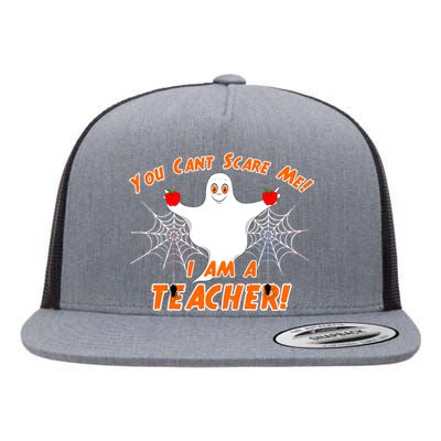 You Can't Scare Me I'm a Teacher Halloween Ghost Spiders Flat Bill Trucker Hat