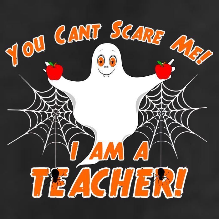 You Can't Scare Me I'm a Teacher Halloween Ghost Spiders 12oz Stainless Steel Coffee Mug