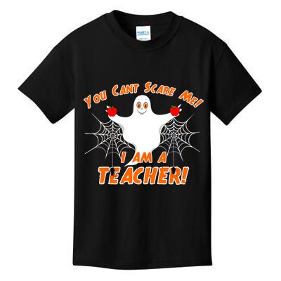 You Can't Scare Me I'm a Teacher Halloween Ghost Spiders Kids T-Shirt