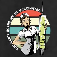 You Can't Scare Me I'm Vaccinated Nurse 7 Panel Mesh Trucker Snapback Hat