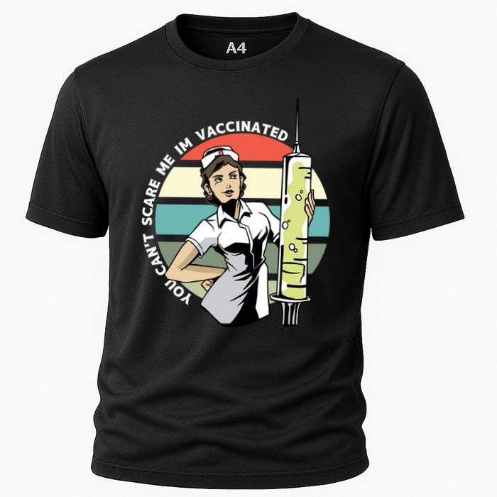 You Can't Scare Me I'm Vaccinated Nurse Cooling Performance Crew T-Shirt