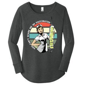 You Can't Scare Me I'm Vaccinated Nurse Women's Perfect Tri Tunic Long Sleeve Shirt