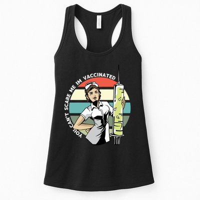 You Can't Scare Me I'm Vaccinated Nurse Womens Tank Top