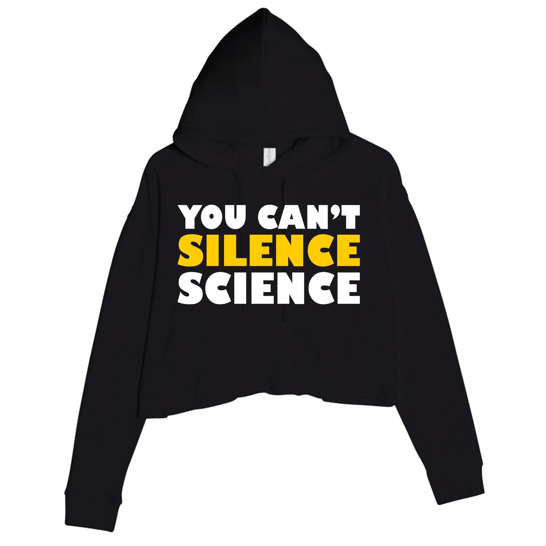 You Can't Silence Science! Resist Protest Crop Fleece Hoodie