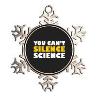 You Can't Silence Science! Resist Protest Metallic Star Ornament